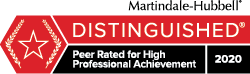 Martindale-Hubbell | Distinguished | Peer Rated For High Professional Achievement | 2020